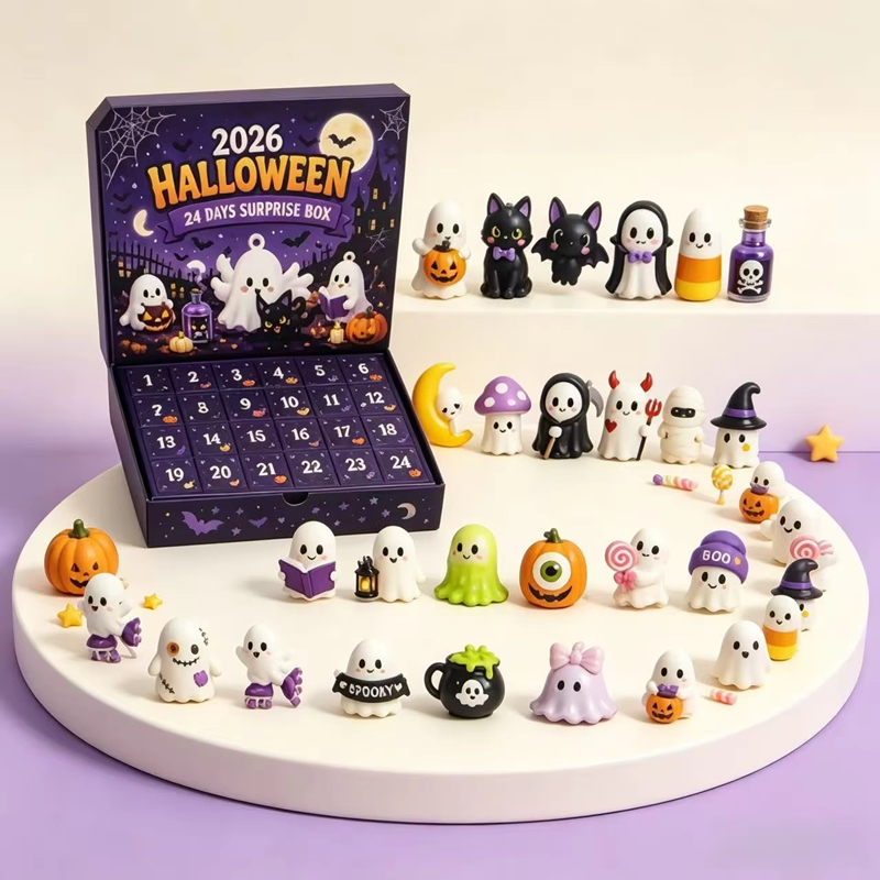 Advent Calendar Gift - 2026 Halloween-Adventskalender 24 Tage Gruselige Harz-Ornamente