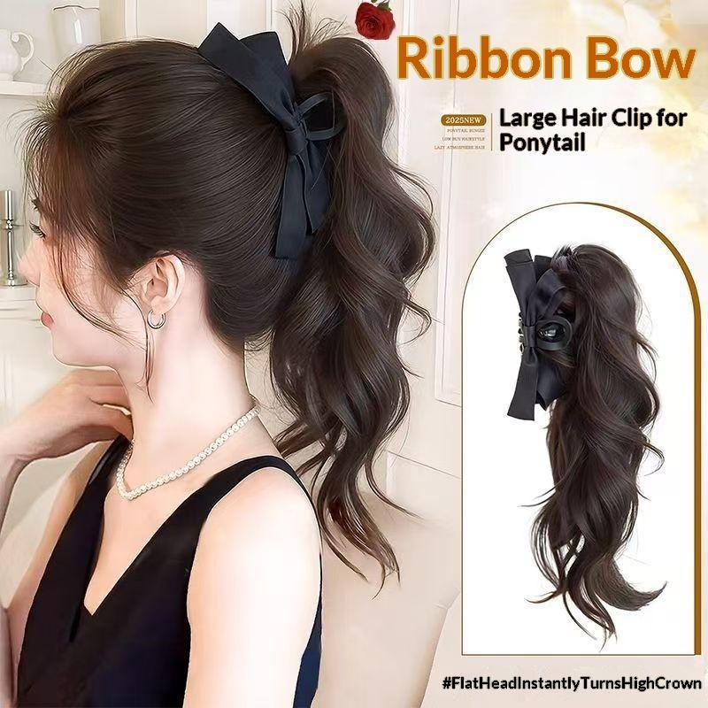 Ribbon Bow Gift - 14 Zoll Haarspangen-Perücke mit Schleife, synthetisch,