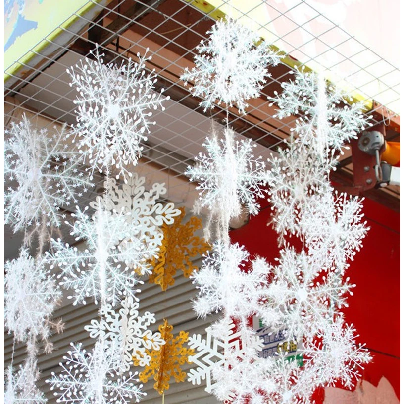 Christmas Tree Artificial - 30 Stück Weihnachts-Schneeflocken-Ornamente, Weihnachtsbaumdekoration für Zuhause,