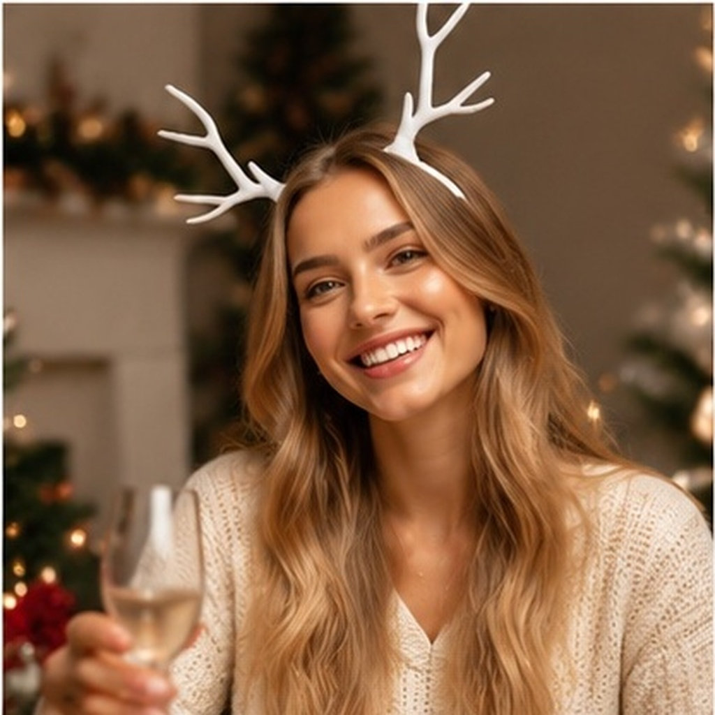 Reindeer Antlers Headband - 1 Stück Exquisites Rentiergeweih-Haarband, Weihnachtsparty-Stirnband, Schönes