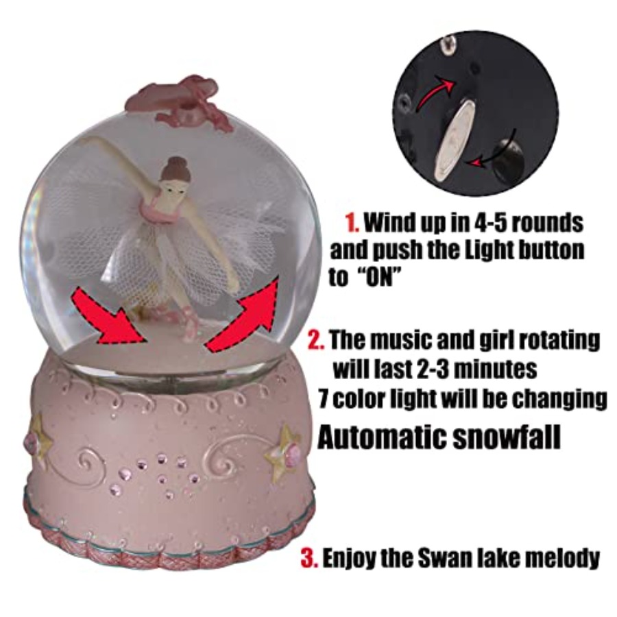 Ballerina-Mädchen Schwanensee  – Snow Globe Musical Bewertung und Preis